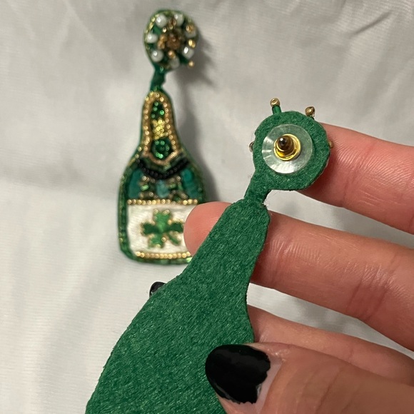 Mardi Gras/Saint Patrick’s handmade Earrings - Picture 3 of 5